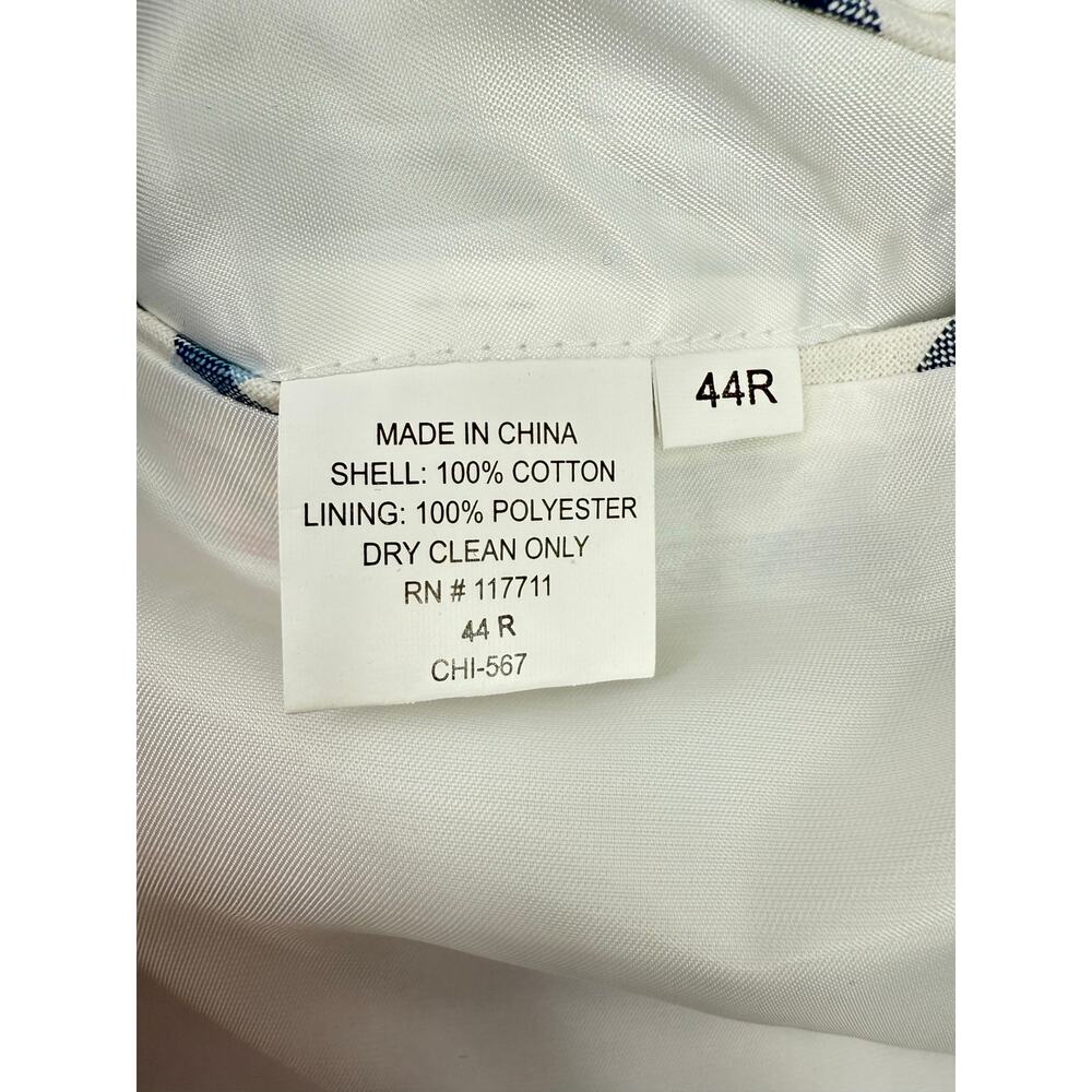 Alan Flusser Blue White Stripe Blazer 44 Reg NEW Seersucker Cotton Jacket NWT - Picture 9 of 9